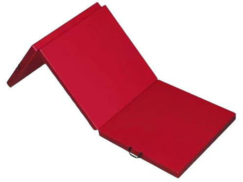 Dreifach Faltbare Trainingsmatte, Gymnastikmatte, leicht zu verstauen, 6-Zoll-Yogamatte, Gymnastikmatte für Stretching-Training, Home Balance Tumbling, ROT