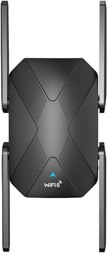 Répéteur WiFi 6 AX1500, Amplificateur WiFi, Répéteur WiFi Puissant avec Port Gigabit, WiFi Extender Double Bande 1201Mbps 5GHz & 300Mbps 2.4GHz, Compatible avec Toutes Les Box Internet, YA-T21