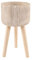 ROCKING GIFTS Macetero Decorativo Alto con Patas de Madera para Plantas de Interior, Estilo Boho, Color Marrón, 34 cm - Ideal para embellecer tu hogar