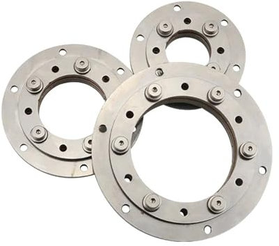 304 Stainless Steel Adjustable Damping Rotating Bearing Round Flange Plate 360-degree Stop Oversized Hole Hinge 1Pcs(7.0N.m-hole-75mm)