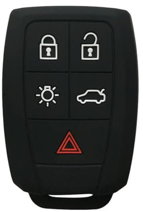 Autoschlüsselhülle Auto Silikon Schlüssel Abdeckung Fall Kappe Für Volvo Xc90 C70 S60 D5 V50 S40 C30 Schlüsseltasche(Schwarz)