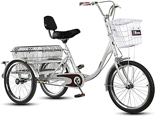 Lastdreirad für Erwachsene, Dreirad für Erwachsene, mit Korb, 3-Rad-Fahrräder für ältere Erwachsene, Lastenfahrrad, Dreirad-Fahrräder für Frauen und Männer