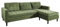 Riess Ambiente Retro Ecksofa Stockholm - 220cm - grün Cordstoff - Federkern 3-Sitzer Couch