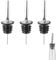 3 Pcs Bottle Pourers for Spirits, Liquor Pourer, 304 Stainless Steel Speed Pourers, Bottle Pourers with Rubber Stopper, Drinks Pourer, for Spirits, for Most Wine Bottles in Bars, Restaurants(Silver)