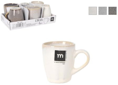 Ensemble de café complet – 6 tasses à café | 3 x 2 tasses en céramique en 3 couleurs différentes | Tasses pour boissons chaudes | Lot de 6 tasses Caïques – 90 ml