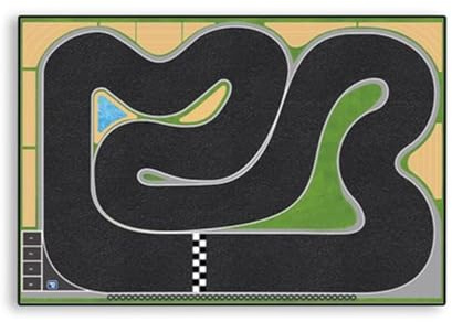 BuildCubes 1200X800MM_BZ3126 Rennstrecke für 1/58 1/64 1/72 1/43 1/32 Mini RC Auto Modelle, Racing RC Drift Autos Strecke für RC Rennwagen Sportwagen, Spielzeug Geschenk