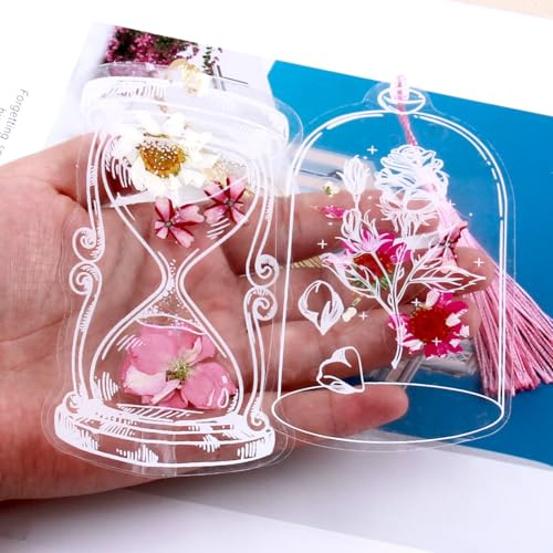 19 Stück Gepresste Lesezeichen mit 20 Transparente Probenbeutel und 20 Farbe Quasten, Getrocknete Blumen für Lesen,Getrockneter Blumen Basteln, DIY-Geburtstagsgeschenke