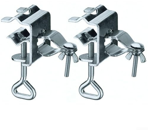 Entgoinggo Gartenschirm-Halterklemme, sichere Befestigung für Tische und Geländer, passend für Stangen bis 32 mm, wetterbeständiger, verzinkter Stahl