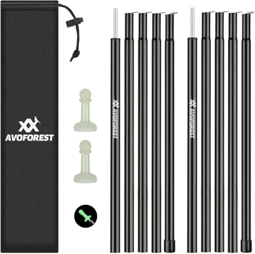AVOFOREST Zeltstange Teleskopstange für Zelte,Zeltstangen Tarpstangen aus Edelstahl, Höhe 78–190cm,Sonnensegel Stange Sturmsicher und Wetterfest,Zeltstangen für Tarp
