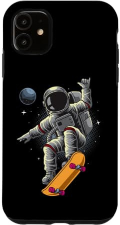 Hülle für iPhone 11 Astronaut fährt Skateboard im Weltraum