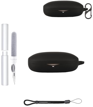 Silikon-Schutzhülle für NANK OE Mix2 Earbuds, wasserdicht, stoßfest, Kratzfest, abwaschbar, mit Reinigungsstift und Aufhängeclip,Schwarz