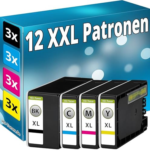 Inkadoo 12x Tinte Patronen kompatibel für Canon Maxify MB2050 MB2150 MB2155 MB2350 MB2750 MB2755
