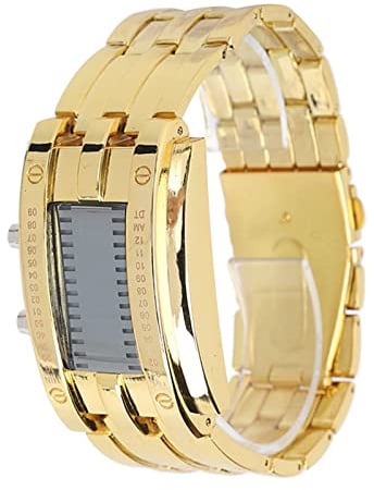 Ejoyous Binäre Uhr, Digitaluhr LED Armbanduhr für Männer mit Binärzeitmodus wasserdicht Quarzuhr mit Hellen LEDs für Dunkelheit doppelter Verschluss