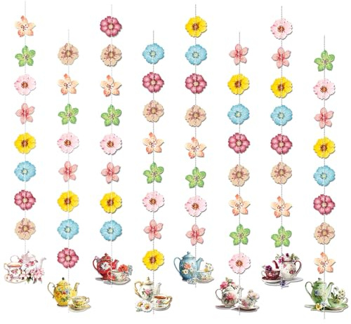 Afternoon Tea Decorations Floral Tea Party Banner Bunting Afternoon Tea Party Supplies Baby Shower Wedding Birthday Decor