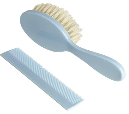 dBb Remond Brosse et Peigne pour Bébé – Brosse Bébé Poils de Soie Naturelle – Kit Brosse & Peigne Bébé Naissance – Fabriqué en France – Bleu Ciel – Coffret Toilette Nouveau-Né Fille & Garçon