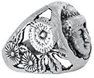 Gök-Türk Ring für Herren Damen Unisex 'Buddha' Buddhismus - verstellbare Größe
