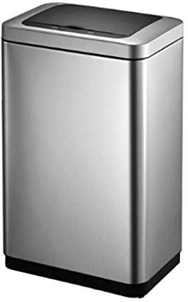 JLDN 30L / 8Gallon Inteligente Cubo de Basura Automático sin tocarlo, Cubo De Reciclaje con Tapa Sensor de Movimiento Cubo de Basura Cierre Suave Papelera Pet-Proof,Silver