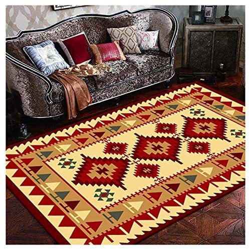 GUOCU Orientteppich Teppich Medaillon Muster Kurzflor Teppich Wohnzimmer Vintage Stil,Bunt10,140x200cm