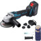 KATSU FIT-BAT 21V/18V Brushless Cordless Angle Grinder with 4.0Ah Bettery and Charger, 115mm 125mm with Brushless Motor, 10Pcs 115mm Stainless Steel Grinding Discs Included 102611