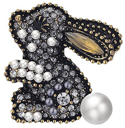 Damen Brosche Brosche für Freunde Kaninchen Mode Pin Stoff Männer schöne Frauen Geschenke Hase Dekoration Jacken Brosche Kastanienbraune Brosche (B, One Size)