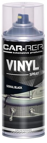 CAR-REP Vinyl RAL 9004 Nero Segnale, Vernice Spray per Cruscotto Rinnova Plastiche Interne Sedili in Pelle Auto, Bomboletta 400 ml