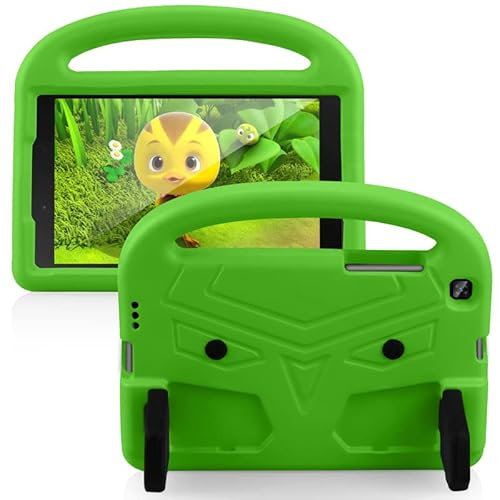 Custodia per tablet per Samsung Galaxy Tab 4 8.0 (2014) T330/T331/T335/T337, adatta ai bambini, maniglia con supporto, copertura sicura in schiuma EVA, leggera, antiurto, verde