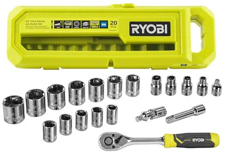 RYOBI - Coffret 20 pcs - 19 douilles 1/4'' et tournevis - RHRS20PC
