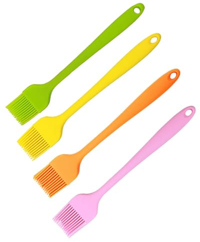 Zeayebsr Spazzola da pasticceria, 4 pezzi da cucina per cucinare, cuocere, barbecue, pennello cucina,spazzola per olio da barbecue,senza BPA