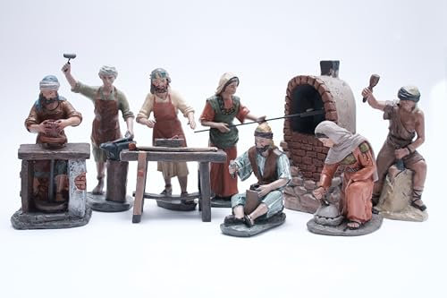 Triciclo Editores Figuras de Belén, Artesanos (Grupo Completo de 7 Artesanos + Horno)