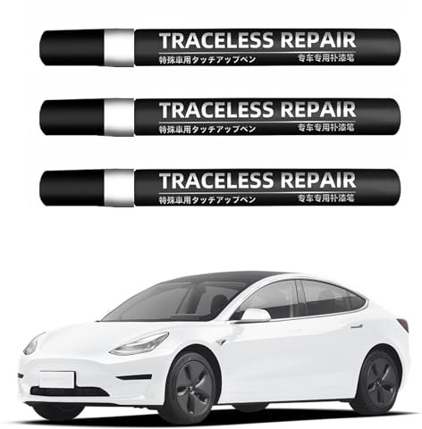 ZhongShuang Lackstift Auto Für Tesla Model Y/X/S/3,Lackstift Auto Lackstift Auto Weiß Lackstift Weiß Auto Kompletter Werkzeugsatz Für Die Autolackreparatur Für Tesla Besitzer (Pearl White-Ppsw)