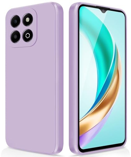 GiiYoon Cover per Honor X6b Custodia in Silicone, Custodia Antiurto Case Sottile in Silicone TPU con Strato Interno in Fibra e Protezione della Fotocamera, Viola