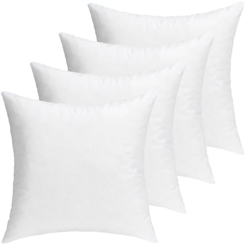Selfitex 4er Set 40x40 cm Kissenfüllung, Kopfkissen, waschbar bis 60 °C, Füllung aus Soften Polyurethan-Sticks, als Sofa- und Dekokissen, formstabil und komfortabel, Innenkissen für Bett und Couch