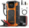 Starthilfe Powerbank mit Kompressor, 150PSI 5500A Auto Starthilfe, 12V Jumpstart Power Pack für Pkw Motorrad Autobatterie(bis Alle Benzin/10L Diesel, -20~60°C) mit Jumper/LCD/Taschenlampe