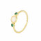 Homxi 375 Gold Ring,Rund mit Opal und Erstellter Smaragd Verlobungsring Gold Frauen Gr 51 (16.2)