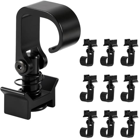 Fiqops Airlineschiene Fitting 10 Stück, Maximale Tragfähigkeit 45kg, Schwarz Eloxiert, Aluminium Haken für Airlineschiene, Einfachendbeschlag für Zurrschienen, für Transporter, LKWS