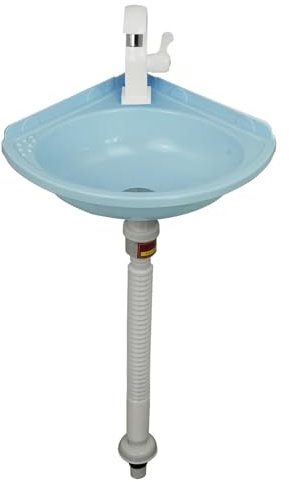 Lavello da bagno ad angolo,Lavabo a vasca singola in Plastica, Lavandino da cucina a parete piccolo,Lavabo sospeso per ospiti,per Barca,Camper,Roulotte,Camper