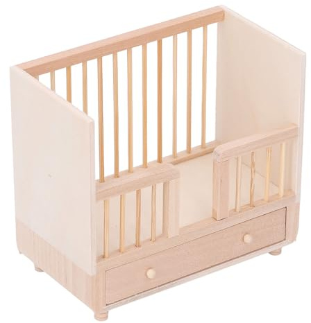 TOPINCN 12 Puppenbetten aus Holz, Lustiges Miniatur-Schlafbett, Spielzeug für, Puppenhaus-Möbelbett Zum Spielen für, Babybett aus Birkenholz für Endlosen Spaß