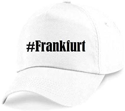 Reifen-Markt Base Cap Hashtag #Frankfurt Größe Uni Farbe Weiss Druck Schwarz