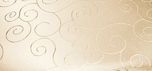 Unbekannt Mitteldecke Tischdecke eckig 130x260 cm Struktur damast Tafeltuch Circle bügelfrei #1287 (Creme Sand)