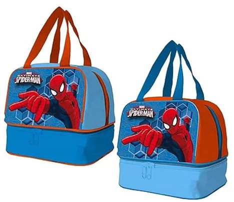 Spiderman Portameriendas con Base 20 x 18.5 x 14.5 cm, Sintético, Multicolor, 16x6x11 cm