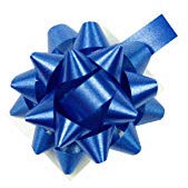 Star 10 Geschenkschleifen Rosetten 4cm Blau