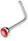 Paula & Fritz® L-Form Nasen-Piercing Nasenpiercing-s Nose für Nasenfluegel als Nasenschmuck Nasenstecker Nostril Edelstahl Chirurgenstahl 316L Zirkoniaspitze Rot