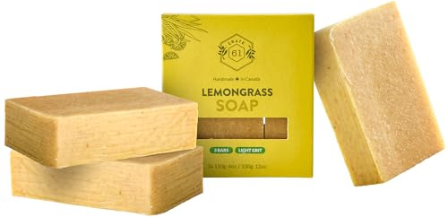 Crate 61 Soap 3er Packung, 100% veganisches Kaltverfahren, parfümiert mit hochwertigen ätherischen Ölen, für Männer und Frauen, Gesicht und Körper (Lemongrass)