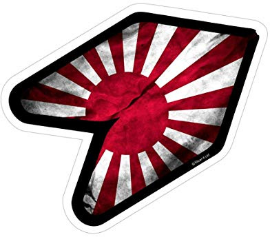 Vinyl Stickers JDM Japan Japanisch Flagge Wakaba Blatt Aufkleber