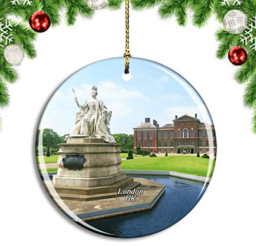 Weekino Großbritannien England London Kensington Palace Gardens Weihnachtsdekoration Christbaumkugel Hängender Weihnachtsbaum Anhänger Dekor City Travel Souvenir Collection Porzellan 2,85 Zoll