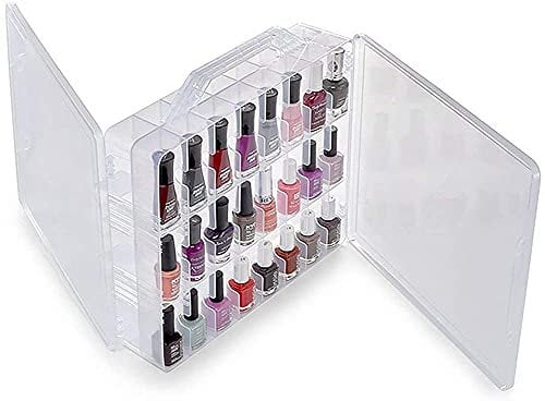 GDICONIC 48 Lattice Universal Clear Nail Polish Oil Cosmetic Organizer Storage Holder Double Side Display Container Case