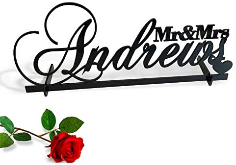 Personalisiertes Tischschild mit Familien Name, Mr & Mrs Buchstaben für Empfang Zeremonie, Tischdeko Hochzeitsdeko, Tischschmuck, Hochzeit Dekoration, Geschenk, Herr & Frau, Metall, Holz, Acryl