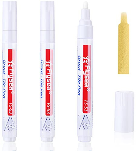 3 Stücke Fugenstift Wand Mörtel Restaurator Stift Entworfen für Reparatur Fliesen Mörtel in Badezimmer, Küche, Veranda, Terrasse (Weiß)