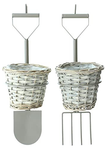 Blumentopf, Blumenampel mal anders , Hängepflanzer Gartenspaß, im 2er Set Korb Ø 13 x 11 cm, Höhe 42 cm