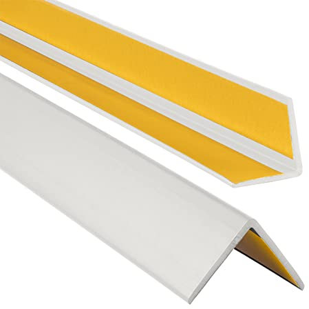 ProfiPVC Winkelprofil 35x35mm, 150cm - Kunststoffwinkel aus PVC-Gummi - selbstklebend Kantenschutzprofil, elastischer Kantenschutz - Eckschutzprofil, einfache Montage - Hellgrau